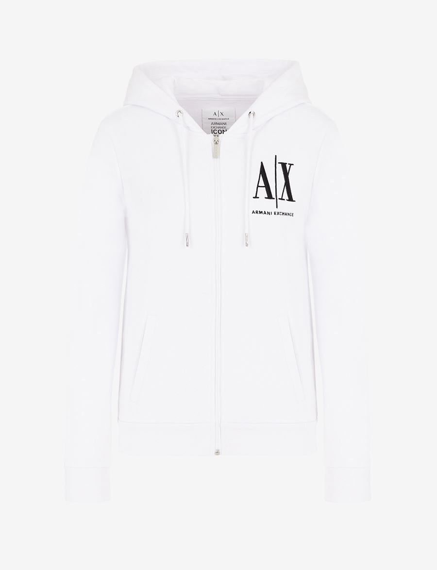 Armani Exchange ICON LOGO ZIP UP HOODED SWEATSHIRT