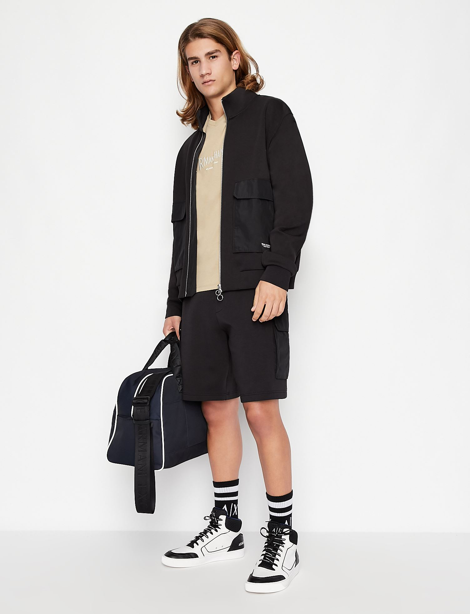 Armani exchange khaki embroidery Tshirt