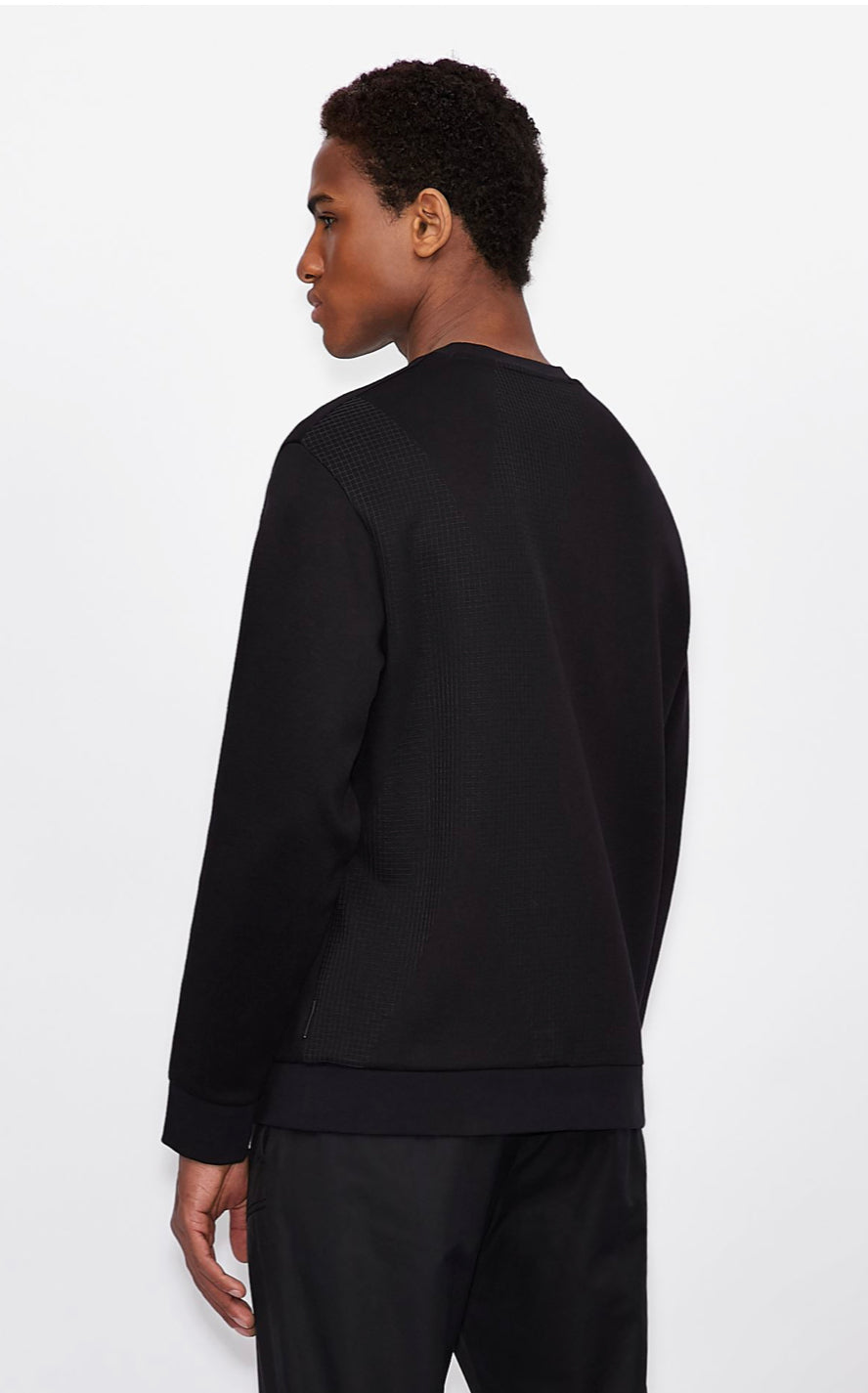ARMANI EXCHANGE DOUBLE JERSEY SWEATSHIRT  Black