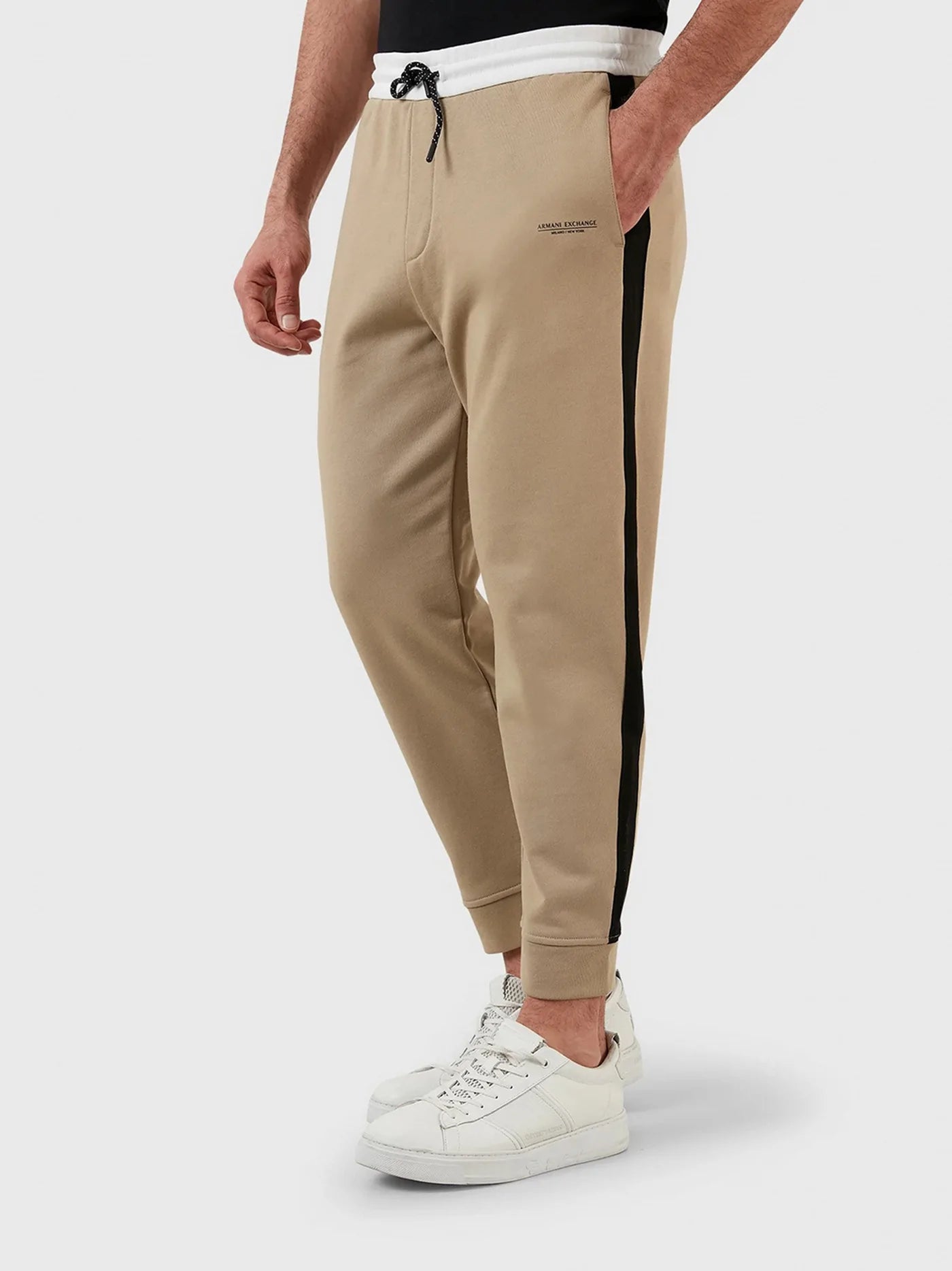 EXCHANGE  ARMANI EXCHANGE JOGGER 3LZPA ZJ4XZ 4714 KHAKI BLACK STRIPE